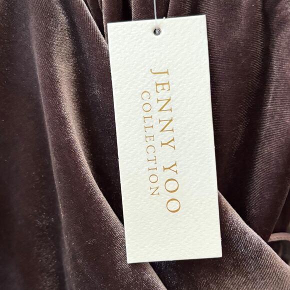 Jenny Yoo Ellis Velvet Maxi Dress Gown 10 Vintage Plum NWT - Picture 4 of 5